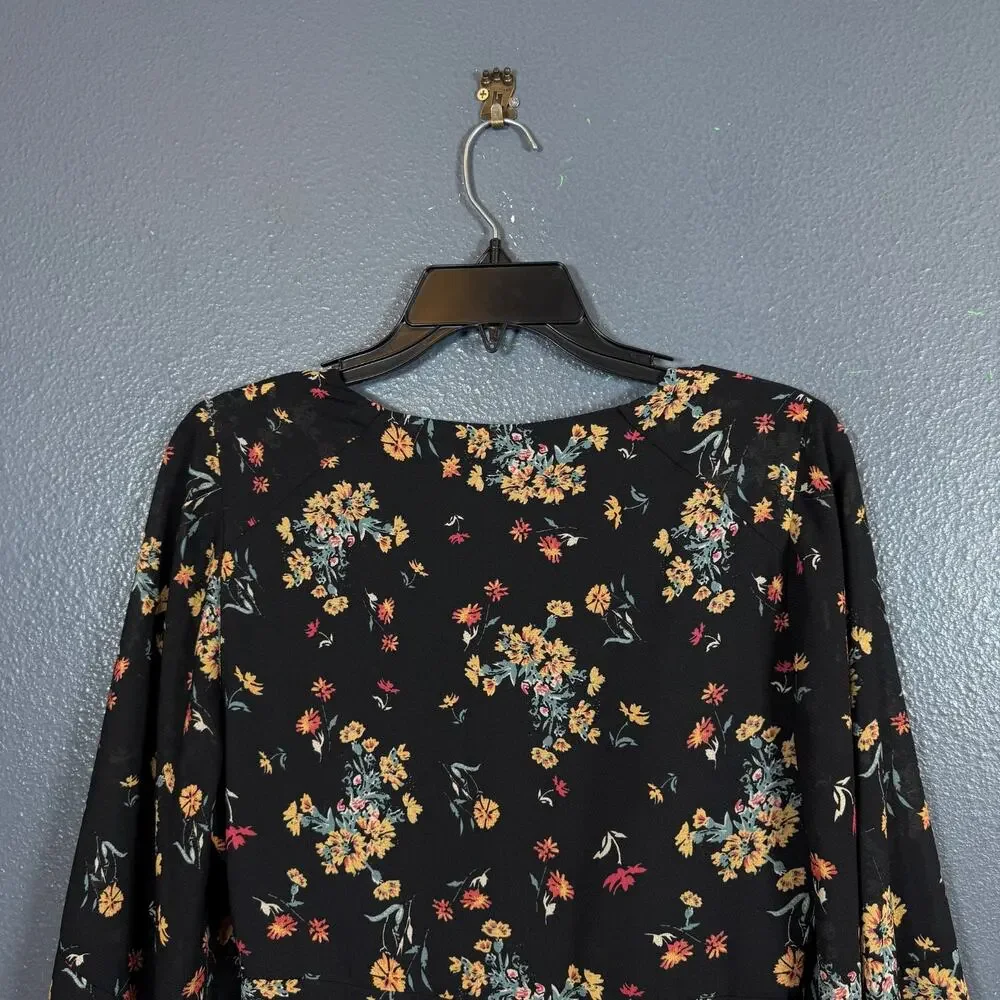 Free People M women’s black flowers dress Lilou